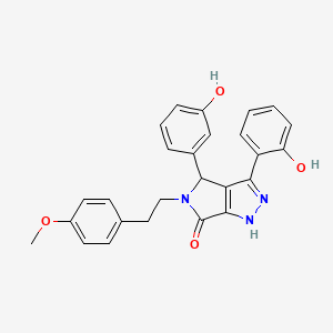 molecular formula C26H23N3O4 B11406267 3-(2-hydroxyphenyl)-4-(3-hydroxyphenyl)-5-[2-(4-methoxyphenyl)ethyl]-4,5-dihydropyrrolo[3,4-c]pyrazol-6(2H)-one 