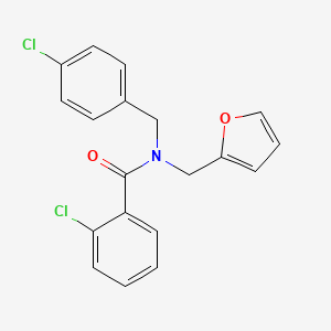 molecular formula C19H15Cl2NO2 B11406269 2-chloro-N-(4-chlorobenzyl)-N-(furan-2-ylmethyl)benzamide 