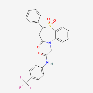 2-(1,1-dioxido-4-oxo-2-phenyl-3,4-dihydro-1,5-benzothiazepin-5(2H)-yl)-N-[4-(trifluoromethyl)phenyl]acetamide