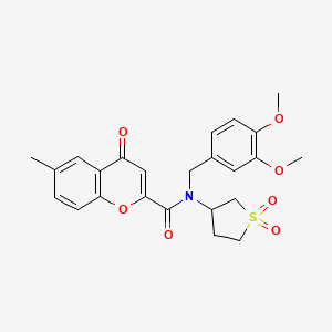 N-(3,4-dimethoxybenzyl)-N-(1,1-dioxidotetrahydrothiophen-3-yl)-6-methyl-4-oxo-4H-chromene-2-carboxamide