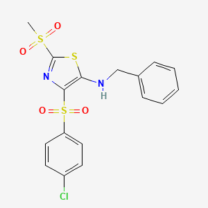 N-benzyl-4-(4-chlorobenzenesulfonyl)-2-methanesulfonyl-1,3-thiazol-5-amine