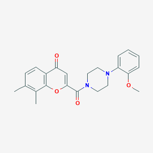 molecular formula C23H24N2O4 B11406332 2-{[4-(2-methoxyphenyl)piperazin-1-yl]carbonyl}-7,8-dimethyl-4H-chromen-4-one 