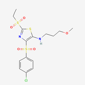 4-((4-chlorophenyl)sulfonyl)-2-(ethylsulfonyl)-N-(3-methoxypropyl)thiazol-5-amine