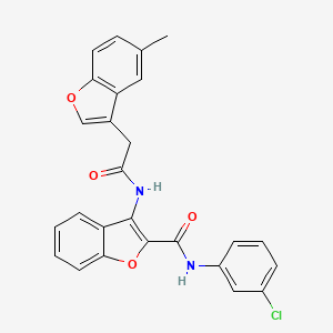 N-(3-chlorophenyl)-3-{[(5-methyl-1-benzofuran-3-yl)acetyl]amino}-1-benzofuran-2-carboxamide