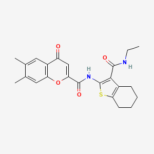 N-[3-(ethylcarbamoyl)-4,5,6,7-tetrahydro-1-benzothiophen-2-yl]-6,7-dimethyl-4-oxo-4H-chromene-2-carboxamide