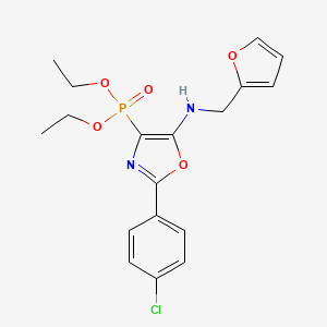 molecular formula C18H20ClN2O5P B11406379 Diethyl {2-(4-chlorophenyl)-5-[(furan-2-ylmethyl)amino]-1,3-oxazol-4-yl}phosphonate 