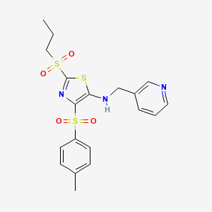 4-[(4-methylphenyl)sulfonyl]-2-(propylsulfonyl)-N-(pyridin-3-ylmethyl)-1,3-thiazol-5-amine