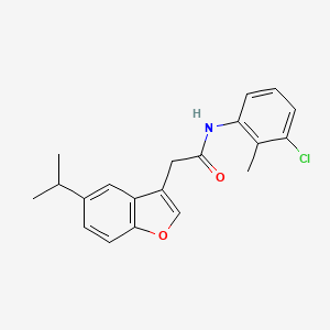 molecular formula C20H20ClNO2 B11406388 N-(3-chloro-2-methylphenyl)-2-[5-(propan-2-yl)-1-benzofuran-3-yl]acetamide 