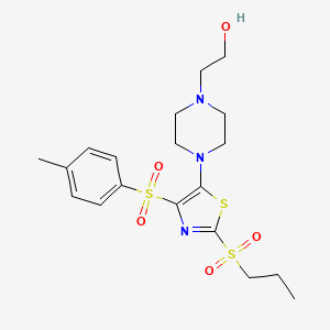 2-(4-{4-[(4-Methylphenyl)sulfonyl]-2-(propylsulfonyl)-1,3-thiazol-5-yl}piperazin-1-yl)ethanol