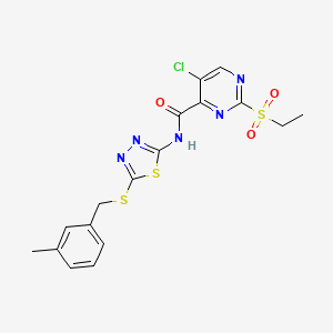 5-chloro-2-(ethylsulfonyl)-N-{5-[(3-methylbenzyl)sulfanyl]-1,3,4-thiadiazol-2-yl}pyrimidine-4-carboxamide