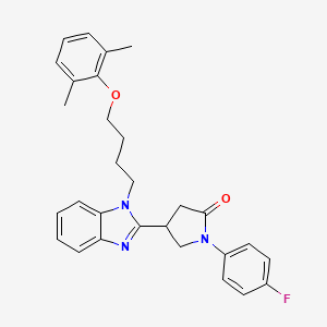 4-{1-[4-(2,6-dimethylphenoxy)butyl]-1H-benzimidazol-2-yl}-1-(4-fluorophenyl)pyrrolidin-2-one