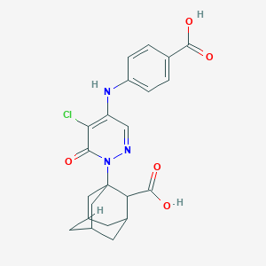 1-{4-[(4-Carboxyphenyl)amino]-5-chloro-6-oxo-1,6-dihydropyridazin-1-YL}adamantane-2-carboxylic acid