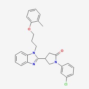 1-(3-chlorophenyl)-4-{1-[3-(2-methylphenoxy)propyl]-1H-benzimidazol-2-yl}pyrrolidin-2-one