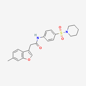 2-(6-methyl-1-benzofuran-3-yl)-N-[4-(piperidin-1-ylsulfonyl)phenyl]acetamide