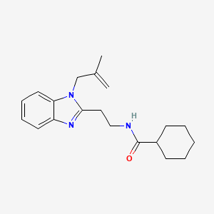 molecular formula C20H27N3O B11406494 N-{2-[1-(2-methylprop-2-en-1-yl)-1H-benzimidazol-2-yl]ethyl}cyclohexanecarboxamide 