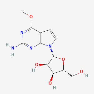 molecular formula C₁₂H₁₆N₄O₅ B1140650 (2R,3R,4S,5R)-2-(2-amino-4-methoxypyrrolo[2,3-d]pyrimidin-7-yl)-5-(hydroxymethyl)oxolane-3,4-diol CAS No. 115479-42-0
