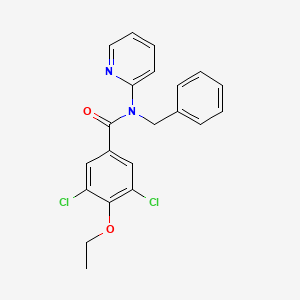 molecular formula C21H18Cl2N2O2 B11406501 N-benzyl-3,5-dichloro-4-ethoxy-N-(pyridin-2-yl)benzamide 