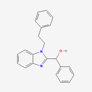 molecular formula C22H20N2O B11406504 phenyl[1-(2-phenylethyl)-1H-benzimidazol-2-yl]methanol 