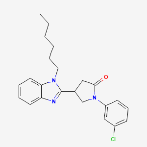 1-(3-chlorophenyl)-4-(1-hexyl-1H-benzimidazol-2-yl)pyrrolidin-2-one