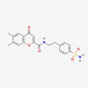 6,7-dimethyl-4-oxo-N-[2-(4-sulfamoylphenyl)ethyl]-4H-chromene-2-carboxamide