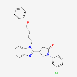 1-(3-chlorophenyl)-4-[1-(4-phenoxybutyl)-1H-benzimidazol-2-yl]pyrrolidin-2-one