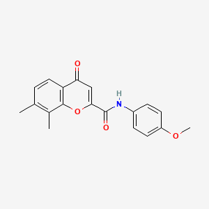 molecular formula C19H17NO4 B11406531 N-(4-methoxyphenyl)-7,8-dimethyl-4-oxo-4H-chromene-2-carboxamide 