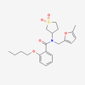 molecular formula C21H27NO5S B11406534 2-butoxy-N-(1,1-dioxidotetrahydrothiophen-3-yl)-N-[(5-methylfuran-2-yl)methyl]benzamide 