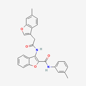 molecular formula C27H22N2O4 B11406541 3-{[(6-methyl-1-benzofuran-3-yl)acetyl]amino}-N-(3-methylphenyl)-1-benzofuran-2-carboxamide 