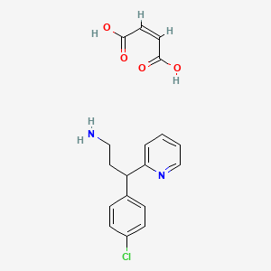 molecular formula C₁₈H₁₉ClN₂O₄ B1140656 Didesmethyl Chlorpheniramine Maleate Salt CAS No. 23052-94-0
