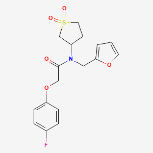 molecular formula C17H18FNO5S B11406569 N-(1,1-dioxidotetrahydrothiophen-3-yl)-2-(4-fluorophenoxy)-N-(furan-2-ylmethyl)acetamide 