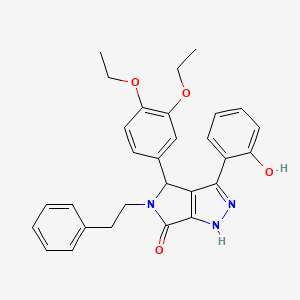 4-(3,4-diethoxyphenyl)-3-(2-hydroxyphenyl)-5-(2-phenylethyl)-4,5-dihydropyrrolo[3,4-c]pyrazol-6(1H)-one