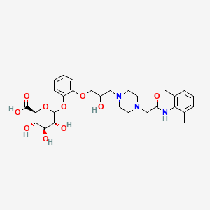 molecular formula C₂₉H₃₉N₃O₁₀ B1140659 Desmethyl ranolazine beta-D-glucuronide (mixture OF diastereomers) CAS No. 172300-93-5