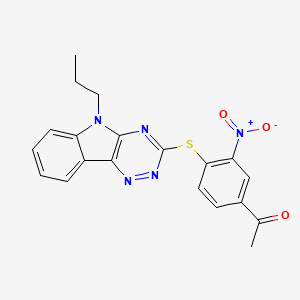 1-{3-nitro-4-[(5-propyl-5H-[1,2,4]triazino[5,6-b]indol-3-yl)sulfanyl]phenyl}ethanone