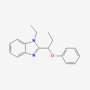 molecular formula C18H20N2O B11406602 1-ethyl-2-(1-phenoxypropyl)-1H-benzimidazole 