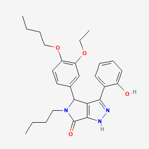 4-(4-butoxy-3-ethoxyphenyl)-5-butyl-3-(2-hydroxyphenyl)-4,5-dihydropyrrolo[3,4-c]pyrazol-6(1H)-one