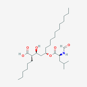 molecular formula C₂₉H₅₅NO₆ B1140662 (2s,3s,5s)-5-[(N-Formyl-L-Leucyl)oxy]-2-Hexyl-3-Hydroxyhexadecanoic Acid CAS No. 130676-66-3