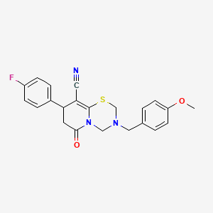 8-(4-fluorophenyl)-3-(4-methoxybenzyl)-6-oxo-3,4,7,8-tetrahydro-2H,6H-pyrido[2,1-b][1,3,5]thiadiazine-9-carbonitrile