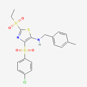 4-[(4-chlorophenyl)sulfonyl]-2-(ethylsulfonyl)-N-(4-methylbenzyl)-1,3-thiazol-5-amine