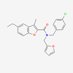 N-(4-chlorobenzyl)-5-ethyl-N-(furan-2-ylmethyl)-3-methyl-1-benzofuran-2-carboxamide