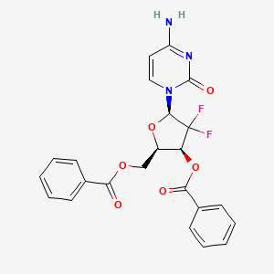 molecular formula C₂₃H₁₉F₂N₃O₆ B1140667 1'-Epi Gemcitabine 3',5'-Dibenzoate CAS No. 134790-40-2