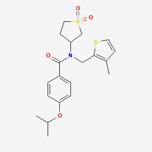 molecular formula C20H25NO4S2 B11406682 N-(1,1-dioxidotetrahydrothiophen-3-yl)-N-[(3-methylthiophen-2-yl)methyl]-4-(propan-2-yloxy)benzamide 