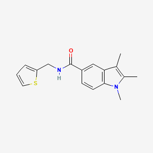 1,2,3-trimethyl-N-(thiophen-2-ylmethyl)indole-5-carboxamide