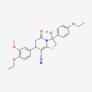 7-(4-ethoxy-3-methoxyphenyl)-3-(4-ethoxyphenyl)-3-hydroxy-5-oxo-2,3,6,7-tetrahydro-5H-[1,3]thiazolo[3,2-a]pyridine-8-carbonitrile