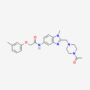 N-{2-[(4-acetylpiperazin-1-yl)methyl]-1-methyl-1H-benzimidazol-5-yl}-2-(3-methylphenoxy)acetamide