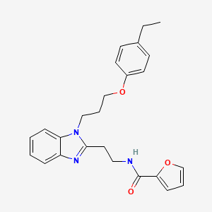 molecular formula C25H27N3O3 B11406718 N-(2-{1-[3-(4-ethylphenoxy)propyl]-1H-benzimidazol-2-yl}ethyl)furan-2-carboxamide 