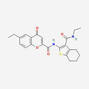 6-ethyl-N-[3-(ethylcarbamoyl)-4,5,6,7-tetrahydro-1-benzothiophen-2-yl]-4-oxo-4H-chromene-2-carboxamide