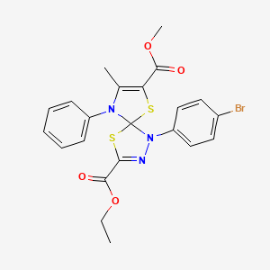 3-Ethyl 7-methyl 1-(4-bromophenyl)-8-methyl-9-phenyl-4,6-dithia-1,2,9-triazaspiro[4.4]nona-2,7-diene-3,7-dicarboxylate