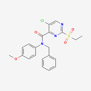 molecular formula C21H20ClN3O4S B11406744 N-benzyl-5-chloro-2-(ethylsulfonyl)-N-(4-methoxyphenyl)pyrimidine-4-carboxamide 