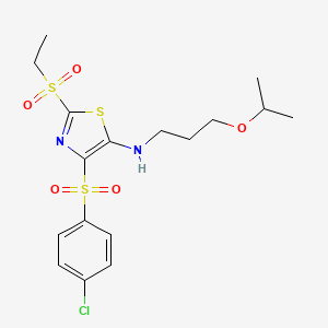 4-((4-chlorophenyl)sulfonyl)-2-(ethylsulfonyl)-N-(3-isopropoxypropyl)thiazol-5-amine