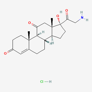 molecular formula C21H30ClNO4 B1140676 21-Amino-17-hydroxypregn-4-ene-3,11,20-trione hydrochloride CAS No. 110428-56-3